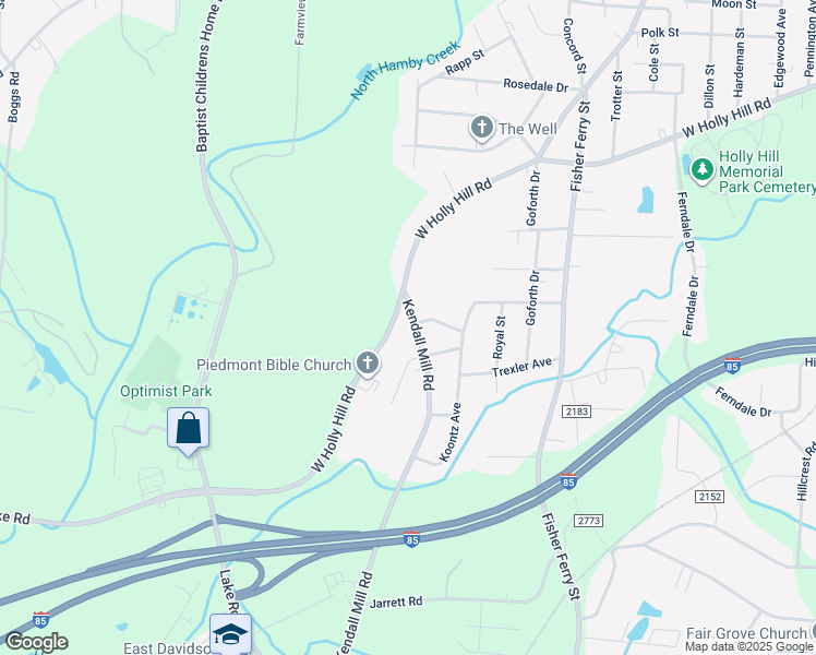 map of restaurants, bars, coffee shops, grocery stores, and more near 1100 West Holly Hill Road in Thomasville