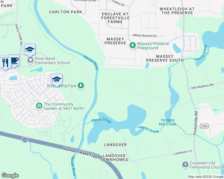 map of restaurants, bars, coffee shops, grocery stores, and more near 4009 Granite Ridge Trail in Raleigh