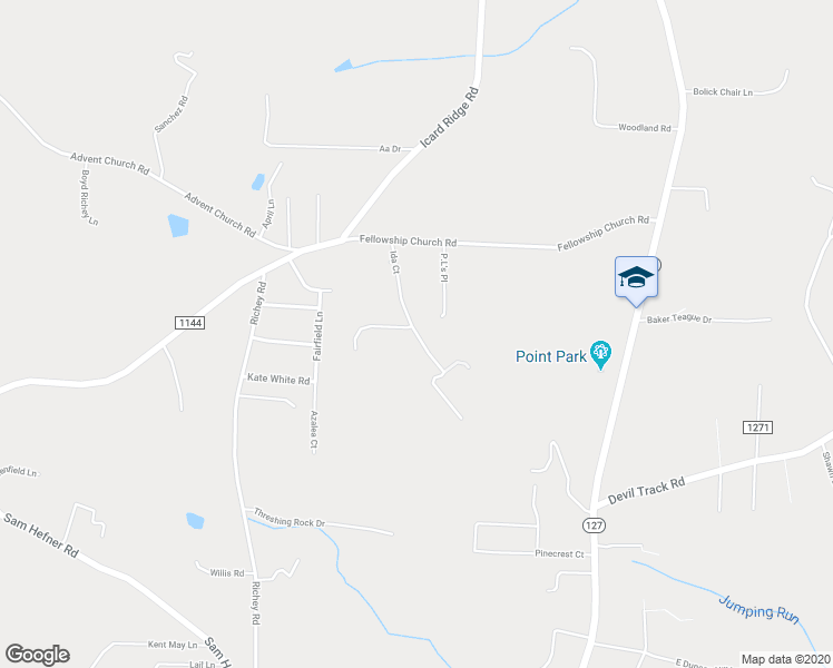 map of restaurants, bars, coffee shops, grocery stores, and more near Ida Court in Township of Taylorsville