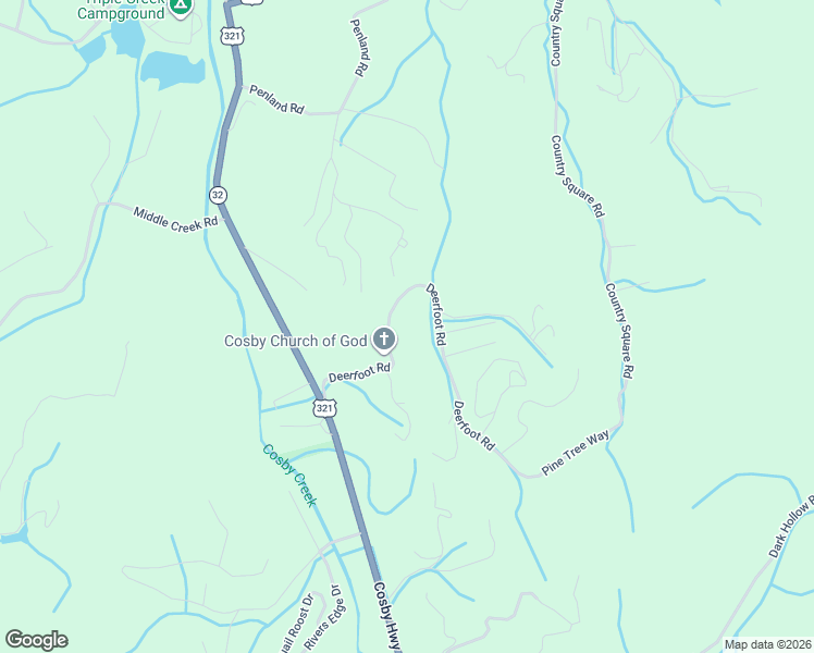 map of restaurants, bars, coffee shops, grocery stores, and more near 155 Deerfoot Road in Cosby