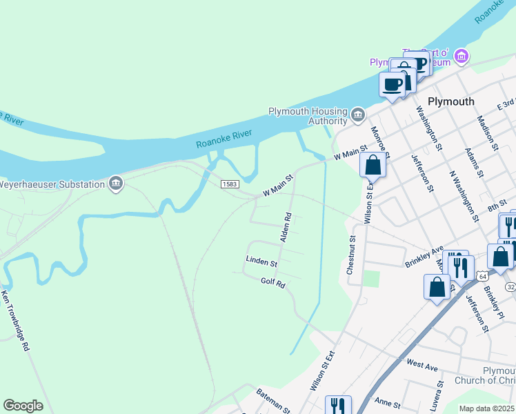 map of restaurants, bars, coffee shops, grocery stores, and more near 102 Darby Circle in Plymouth