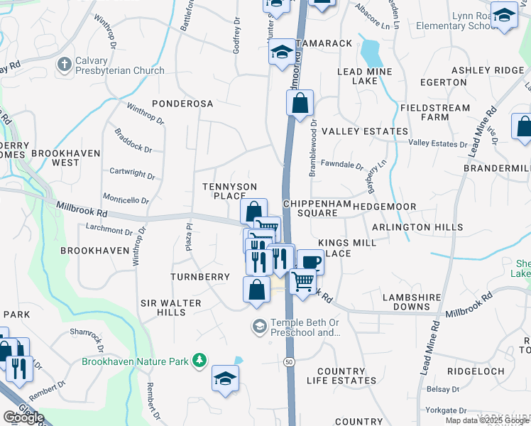 map of restaurants, bars, coffee shops, grocery stores, and more near 5720 Magellan Way in Raleigh