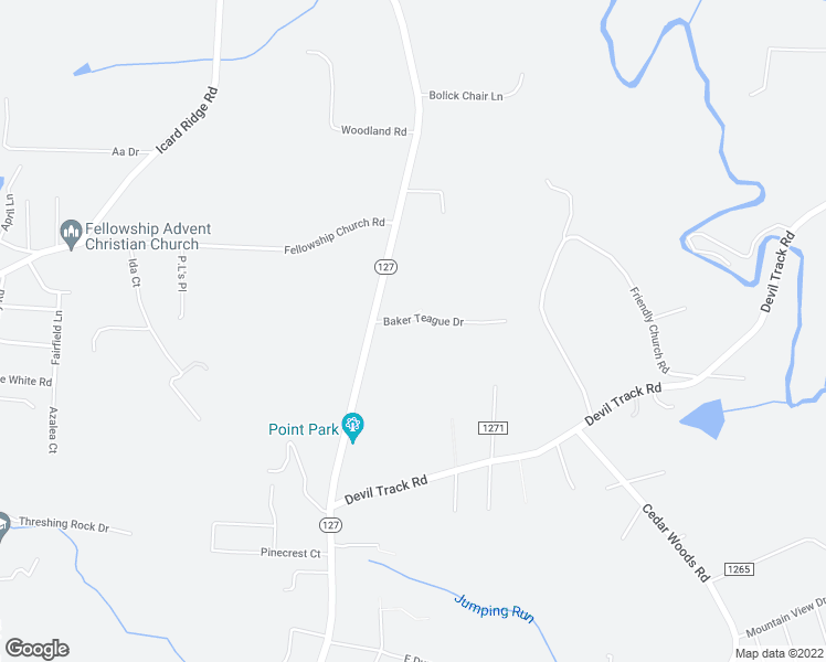 map of restaurants, bars, coffee shops, grocery stores, and more near 104 Baker Teague Drive in Township of Taylorsville