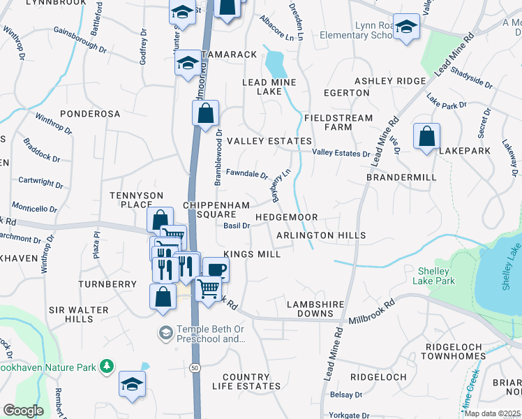 map of restaurants, bars, coffee shops, grocery stores, and more near 2209 Pastille Lane in Raleigh