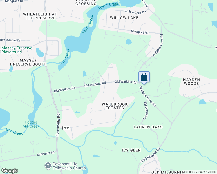map of restaurants, bars, coffee shops, grocery stores, and more near 1429 Old Watkins Road in Raleigh