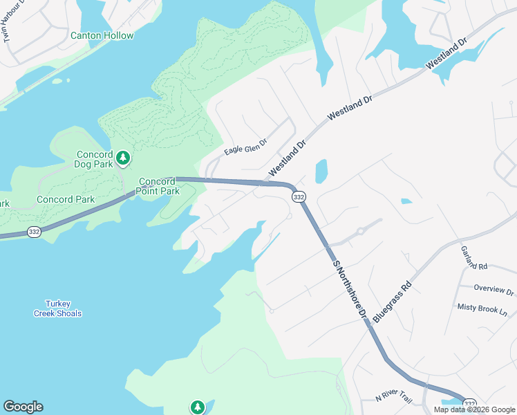 map of restaurants, bars, coffee shops, grocery stores, and more near 10657 Lakecove Way in Knoxville