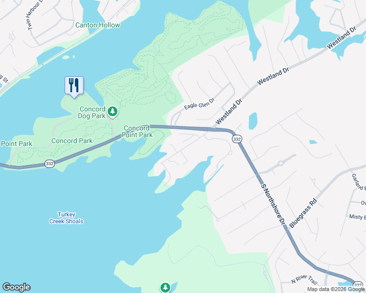 map of restaurants, bars, coffee shops, grocery stores, and more near 1602 Westland Drive in Knoxville