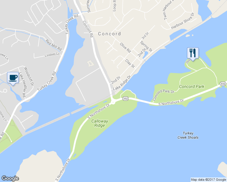 map of restaurants, bars, coffee shops, grocery stores, and more near 1122 Concord Road in Knoxville