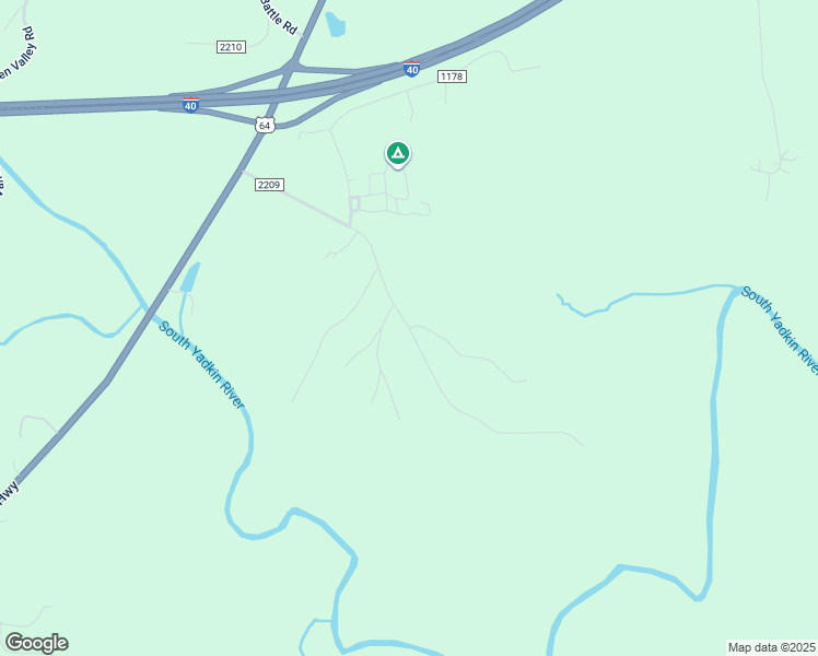 map of restaurants, bars, coffee shops, grocery stores, and more near Campground Road in Mocksville