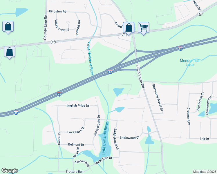 map of restaurants, bars, coffee shops, grocery stores, and more near Colt Court in Trinity