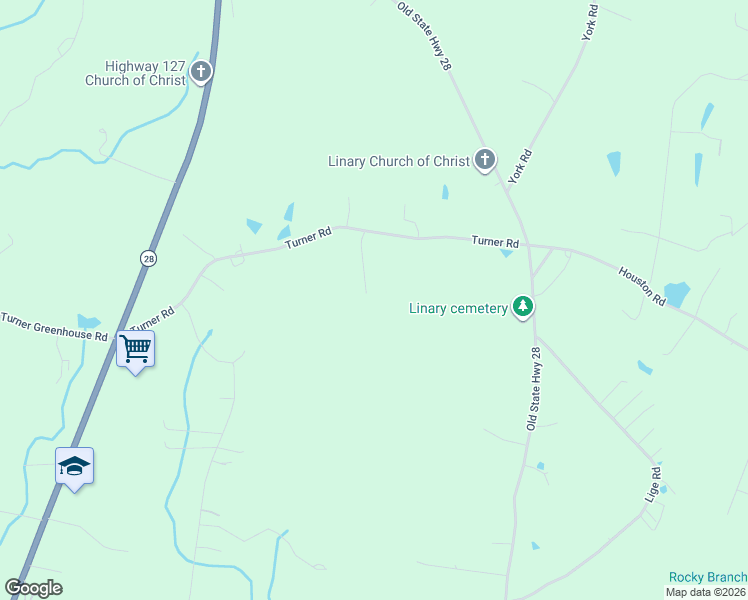 map of restaurants, bars, coffee shops, grocery stores, and more near 409 Turner Road in Crossville