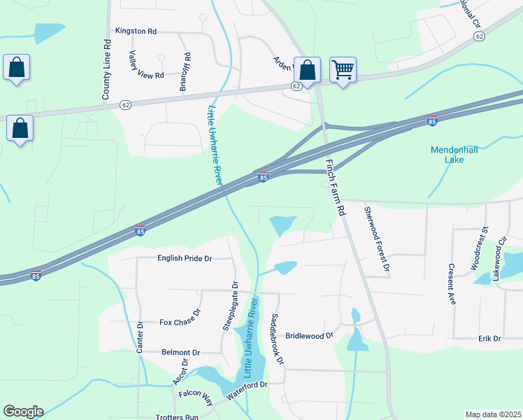 map of restaurants, bars, coffee shops, grocery stores, and more near Colt Court in Trinity