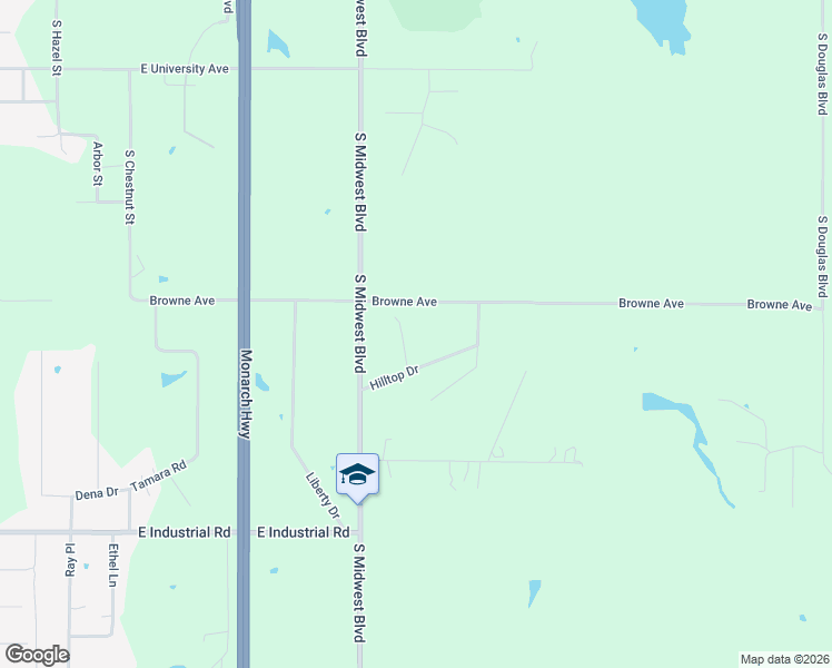 map of restaurants, bars, coffee shops, grocery stores, and more near 3100 Hilltop Drive in Guthrie