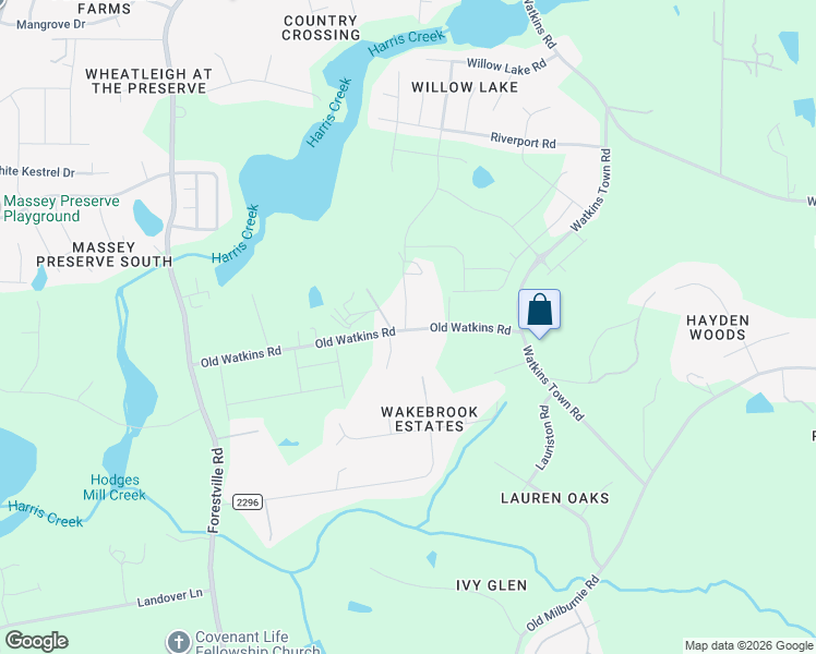 map of restaurants, bars, coffee shops, grocery stores, and more near 1429 Old Watkins Road in Raleigh