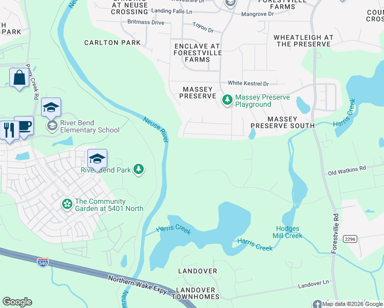 map of restaurants, bars, coffee shops, grocery stores, and more near 4009 Granite Ridge Trail in Raleigh