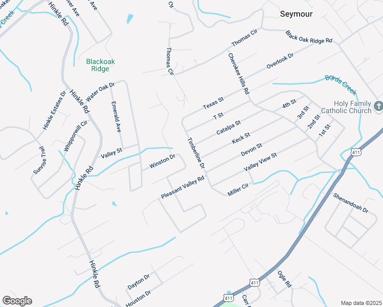 map of restaurants, bars, coffee shops, grocery stores, and more near 637 Catalpa Street in Seymour