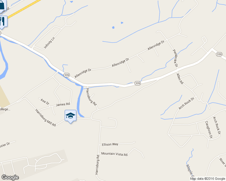 map of restaurants, bars, coffee shops, grocery stores, and more near 1853 Old Harrisburg Road in Sevierville