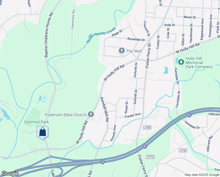 map of restaurants, bars, coffee shops, grocery stores, and more near 1035 West Holly Hill Road in Thomasville