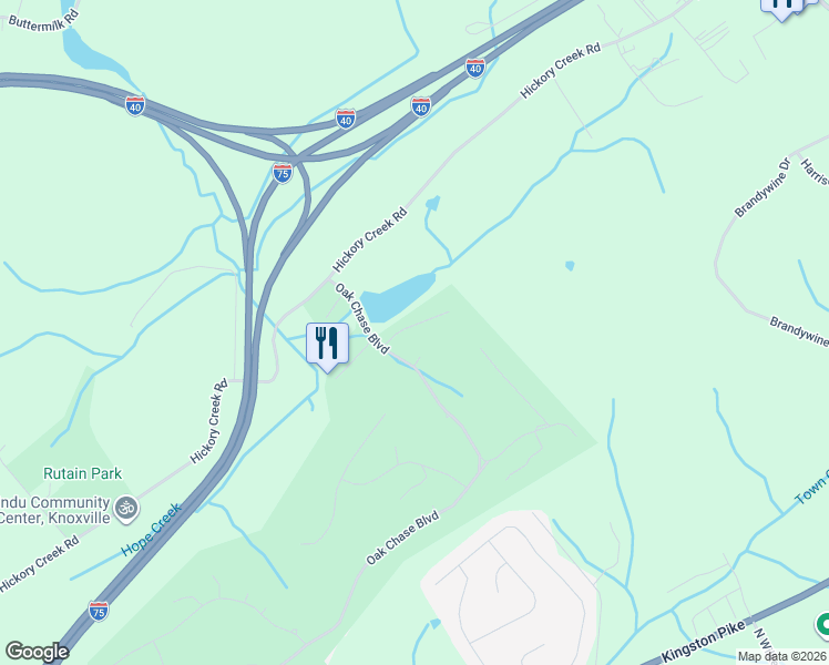 map of restaurants, bars, coffee shops, grocery stores, and more near 190 Waterford Circle in Lenoir City