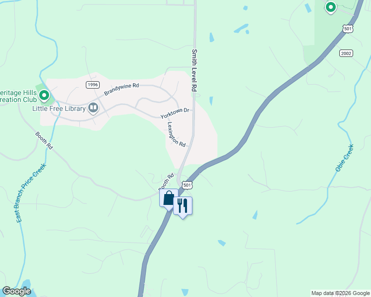 map of restaurants, bars, coffee shops, grocery stores, and more near 101 Lexington Road in Chapel Hill