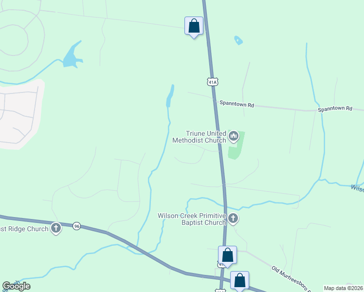 map of restaurants, bars, coffee shops, grocery stores, and more near 8019 Burning Tree Farms Road in Arrington