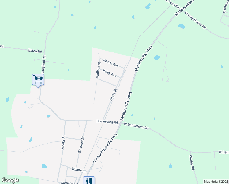 map of restaurants, bars, coffee shops, grocery stores, and more near 361 Doyle Street in Doyle