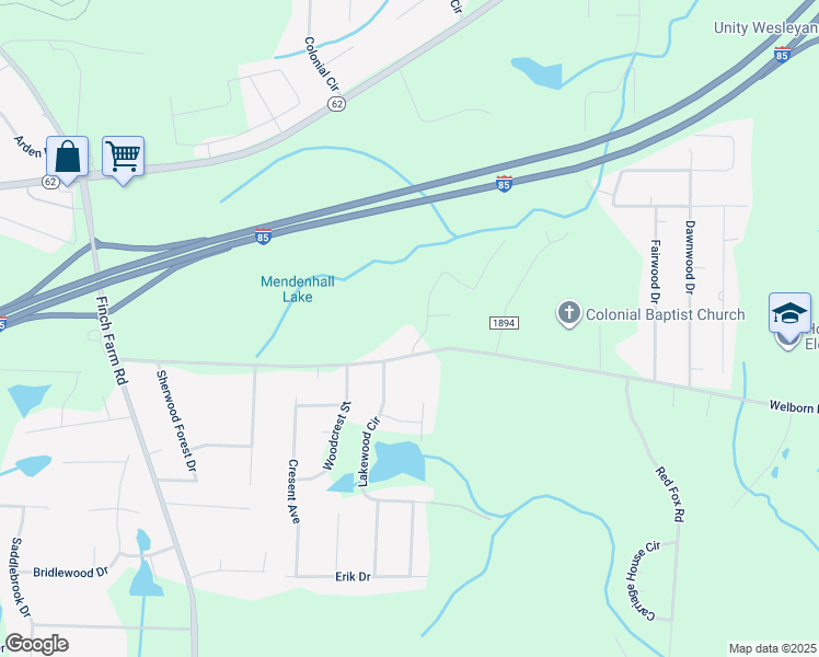 map of restaurants, bars, coffee shops, grocery stores, and more near 4129 Forest Manor Drive in Trinity