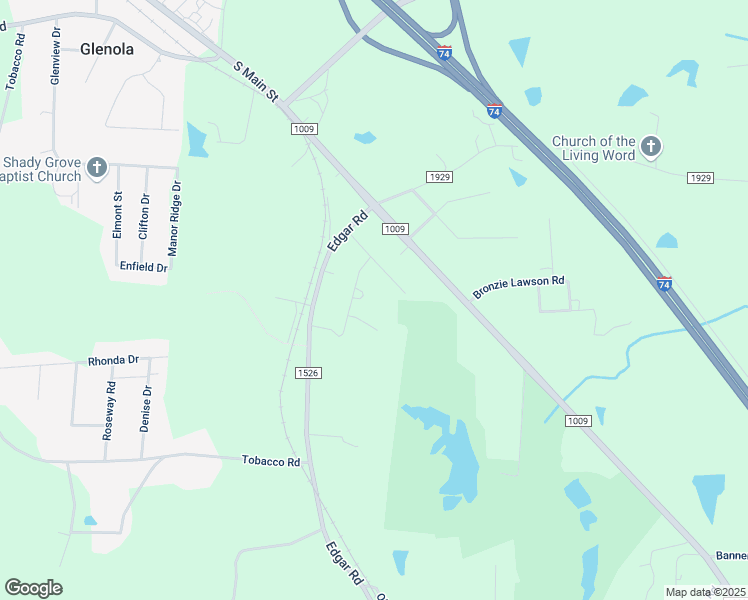 map of restaurants, bars, coffee shops, grocery stores, and more near 5154 Southland Drive in Archdale