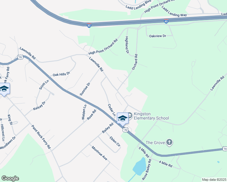 map of restaurants, bars, coffee shops, grocery stores, and more near 625 Lawnville Road in Kingston