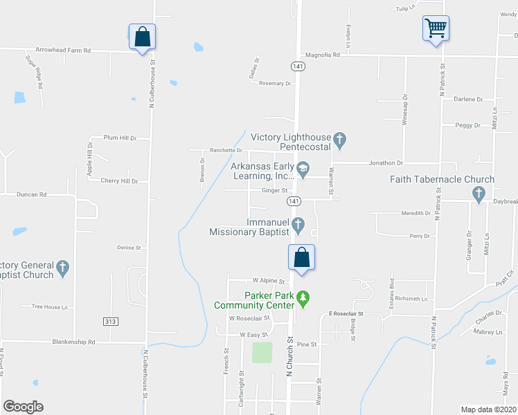 map of restaurants, bars, coffee shops, grocery stores, and more near 203 Tina Cove in Jonesboro