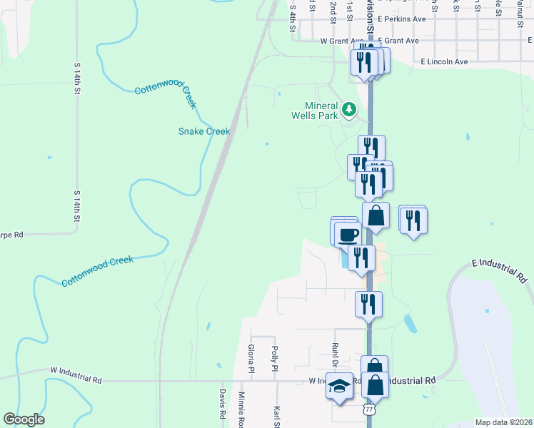 map of restaurants, bars, coffee shops, grocery stores, and more near in Guthrie