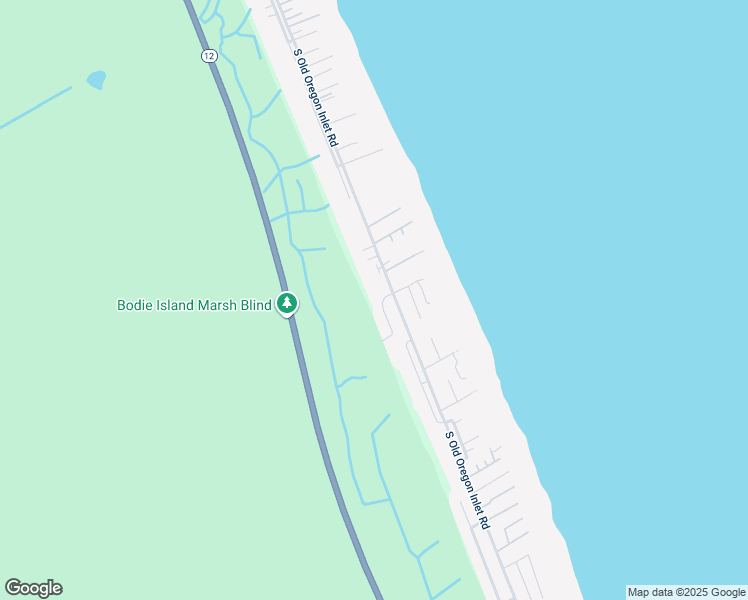 map of restaurants, bars, coffee shops, grocery stores, and more near 105 West Westside Court in Nags Head