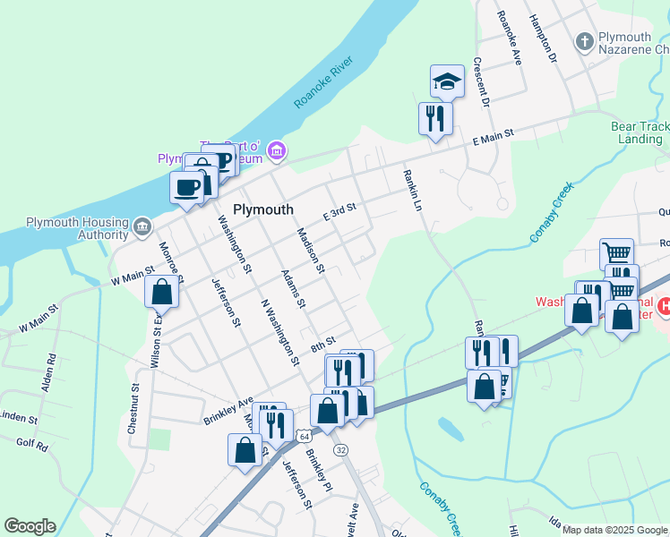 map of restaurants, bars, coffee shops, grocery stores, and more near 109 Bowser Court in Plymouth