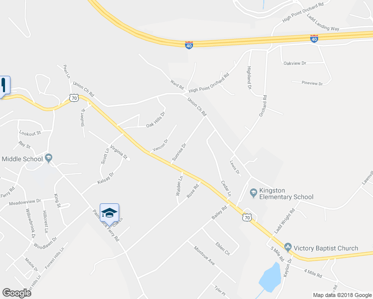 map of restaurants, bars, coffee shops, grocery stores, and more near 320 Sunrise Drive in Kingston