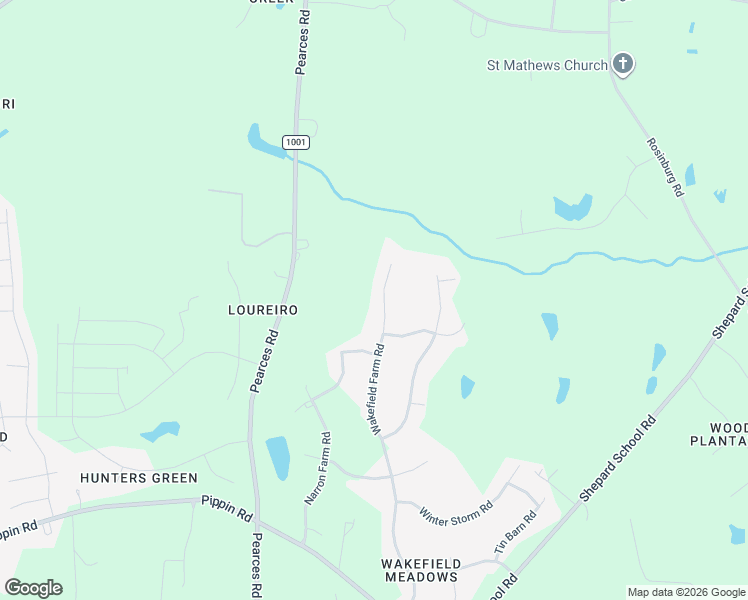 map of restaurants, bars, coffee shops, grocery stores, and more near 1409 Wakefield Farm Road in Zebulon