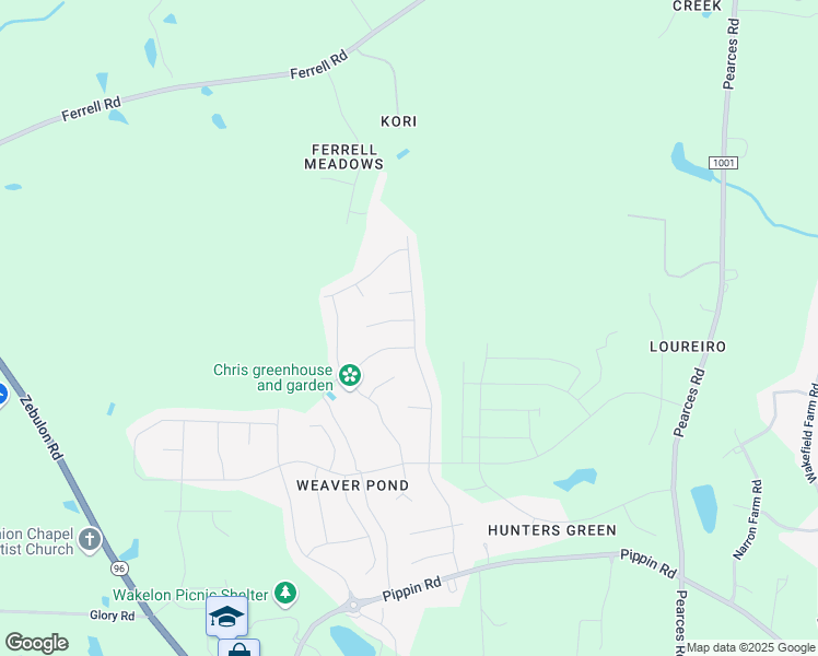 map of restaurants, bars, coffee shops, grocery stores, and more near 512 Oak Holly Lane in Zebulon