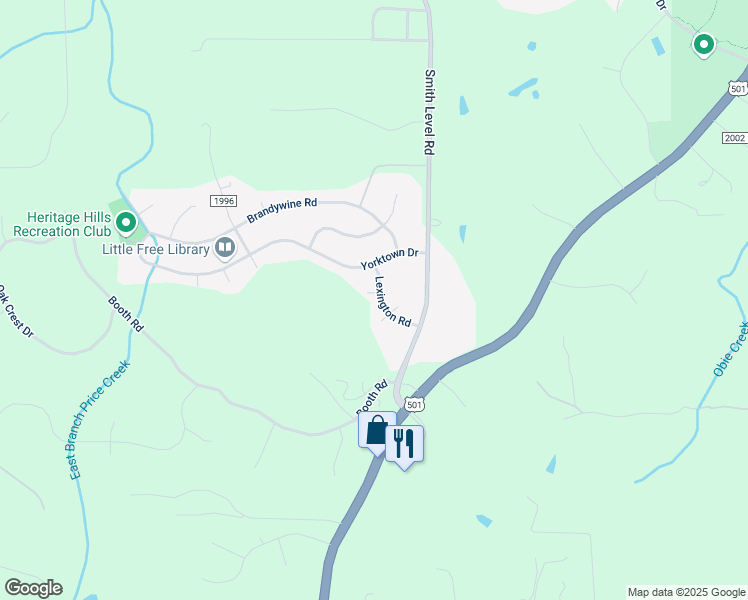 map of restaurants, bars, coffee shops, grocery stores, and more near 117 Lexington Road in Chapel Hill