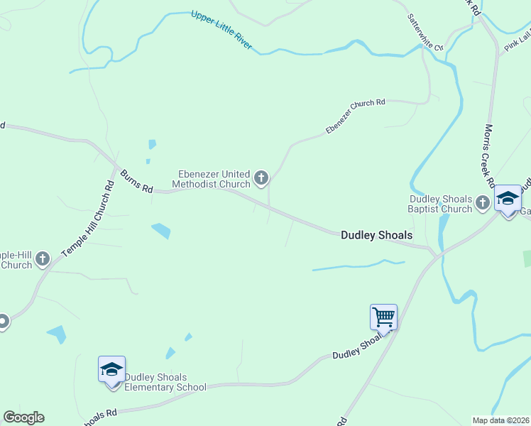 map of restaurants, bars, coffee shops, grocery stores, and more near 4976 Burns Road in Granite Falls