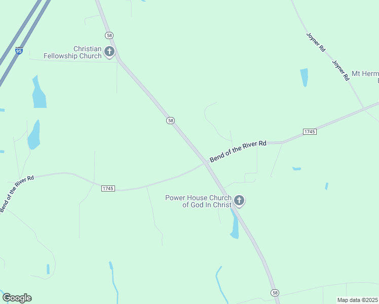 map of restaurants, bars, coffee shops, grocery stores, and more near 8390 North Carolina 58 in Elm City