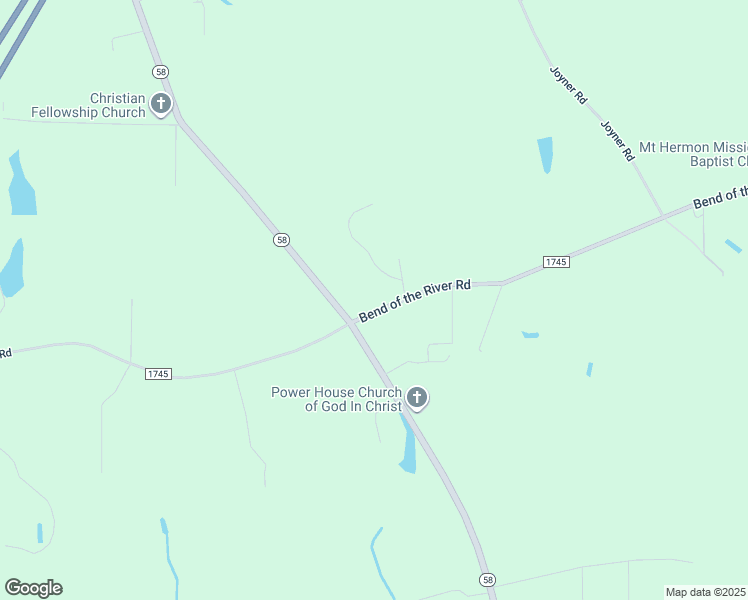 map of restaurants, bars, coffee shops, grocery stores, and more near 4540 Bend of the River Road in Elm City