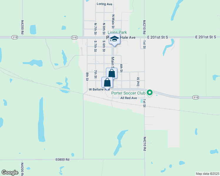 map of restaurants, bars, coffee shops, grocery stores, and more near 524 Main Street in Tullahassee