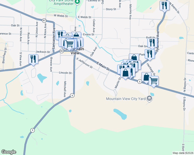 map of restaurants, bars, coffee shops, grocery stores, and more near 208 Ferren Avenue in Mountain View