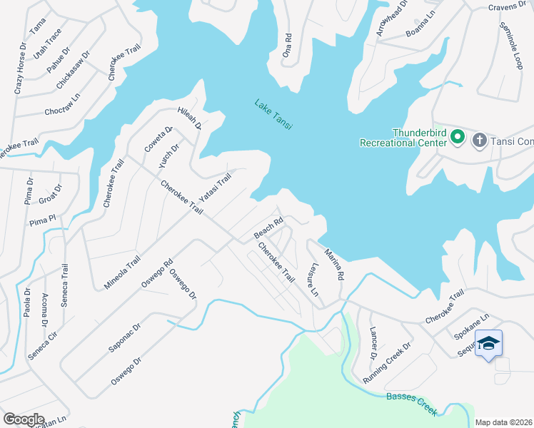 map of restaurants, bars, coffee shops, grocery stores, and more near 59 Chippewa Trail in Crossville