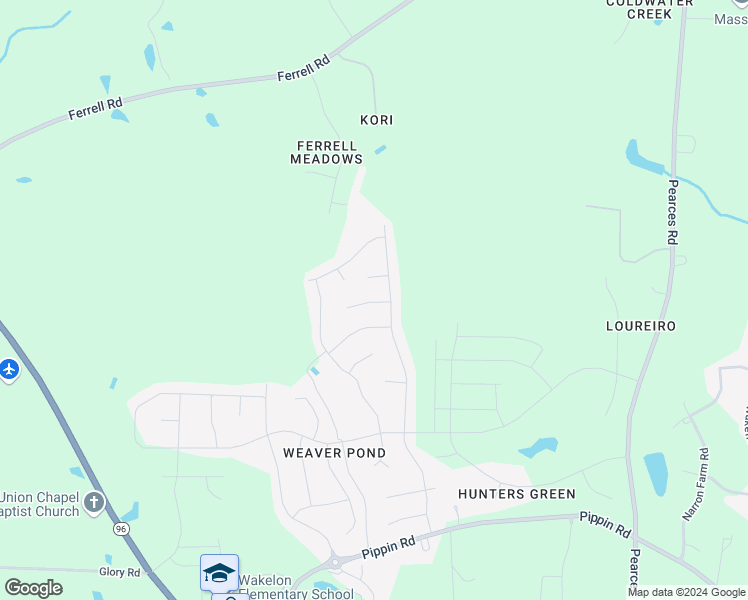 map of restaurants, bars, coffee shops, grocery stores, and more near 512 Oak Holly Lane in Zebulon