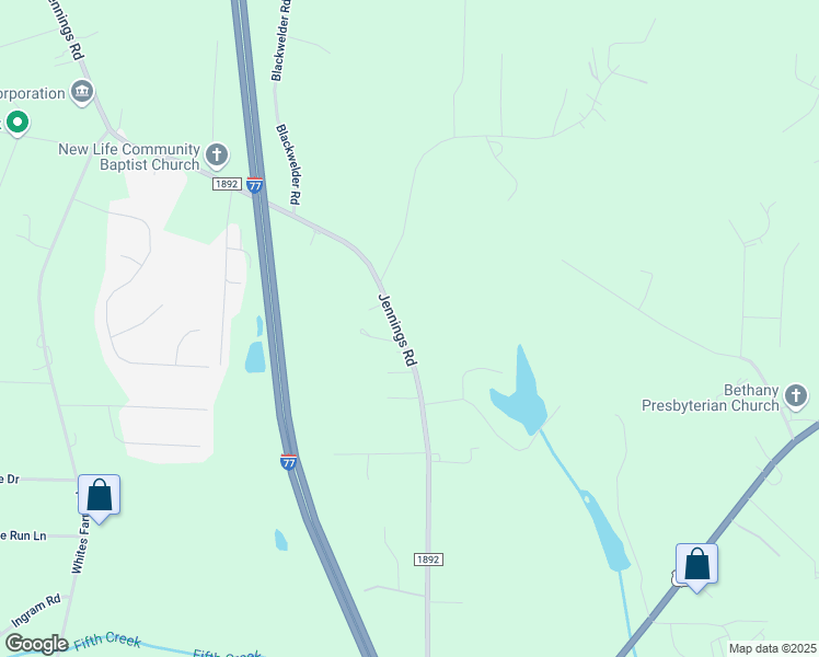 map of restaurants, bars, coffee shops, grocery stores, and more near 356 Jennings Road in Statesville