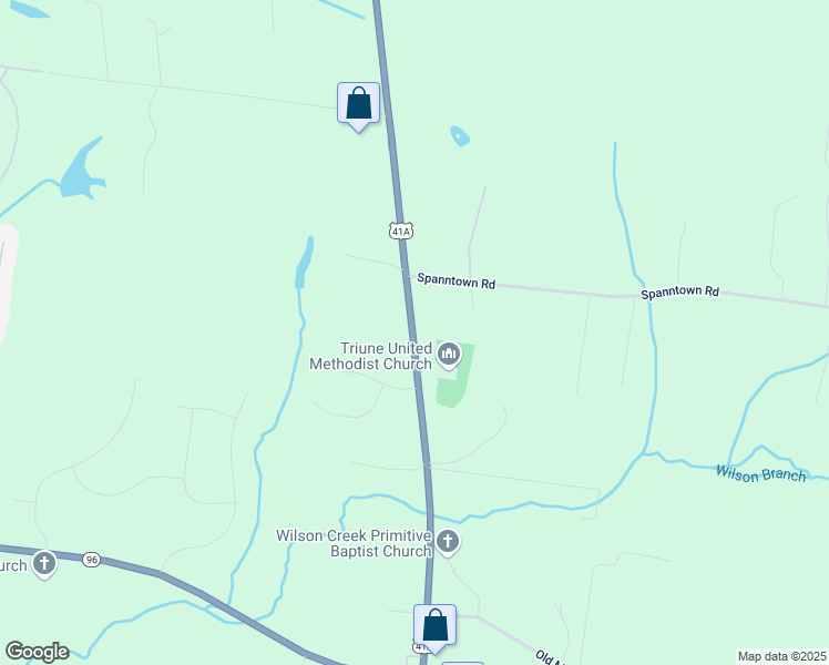 map of restaurants, bars, coffee shops, grocery stores, and more near 7896 U.S. 41A in Arrington