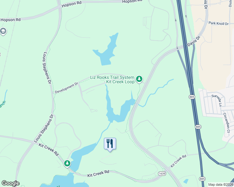 map of restaurants, bars, coffee shops, grocery stores, and more near 7001 Development Drive in Morrisville