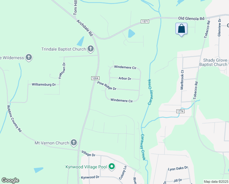 map of restaurants, bars, coffee shops, grocery stores, and more near 3775 Pine Ridge Drive in Trinity