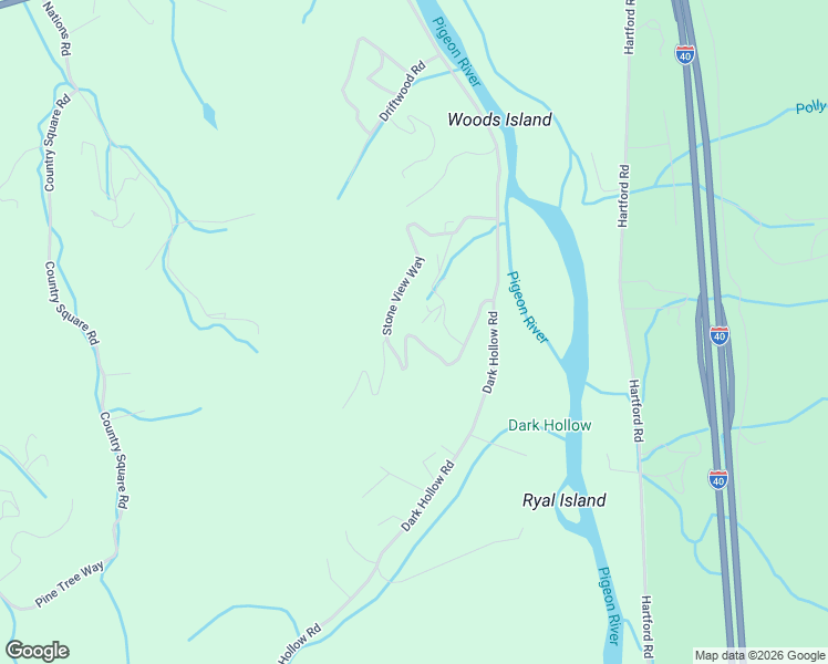 map of restaurants, bars, coffee shops, grocery stores, and more near 423 Grand View Way in Cosby