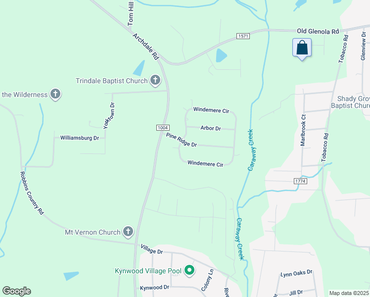 map of restaurants, bars, coffee shops, grocery stores, and more near 3775 Pine Ridge Drive in Trinity